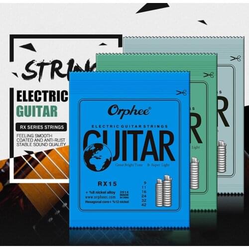 Electric Guitar Strings Set RX Series Practiced Hexagonal Carbon Steel 6 String Full-Size Light Medium 9-42 10-46 11-50 Gauges