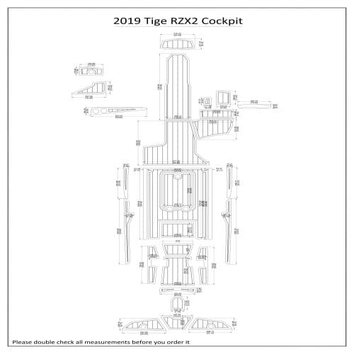 2019 Tige RZX2 Cockpit Pad Boat EVA Teak Decking 1/4" 6mm