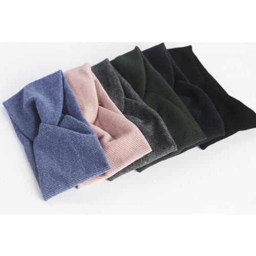 New arrival fashion Women soild cute width Cross headbands girls lovely soft headwear ladys vintage hair accessories