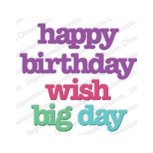 New New Birthday Words Metal cutting dies cut die mold card Scrapbook paper craft knife mould blade punch stencils