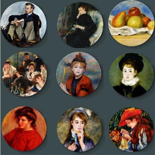 Pierre-Auguste Renoir Painting Art Display Plate Unique Handmade Decorative Plate Home Bar Restaurant Background Wall Plate