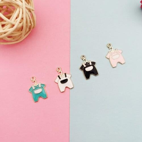 20pcs Kawaii Baby Clothing Enamel Charms For Jewelry Making Earring Zinc Alloy Clothes Hanger Pendants Necklace Bracelet Finding