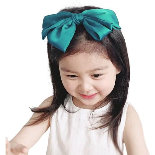 Handmade Solid Color Bow Headband Korea Fashion Girls Hair Accessories Cute Baby Kids Big Bow Knot HairBands Hair Hoop Headwear