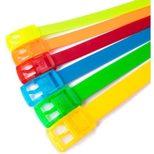 New Eco-Friendly Plastic Belt For Men Women Candy Color Unisex Silicone Rubber Belts Male Female Jeans Smooth Leather Strap