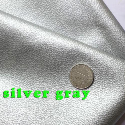 Silver gray Small Lychee Pattern PU Synthetic Leather Faux Leather Fabric Upholstery Car Interior Sofa Cover 54" Wide Per yard
