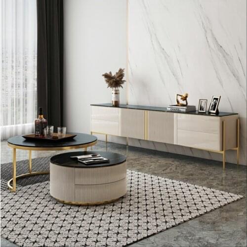 Rock TV cabinet coffee table combination set simple small living room cabinet furniture