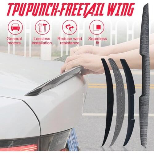 Universal Car Trunk Spoiler Lip Carbon Fiber Decoration Car Styling Trunk Spoiler Wing Car Modified Sports Tail with Adhesive