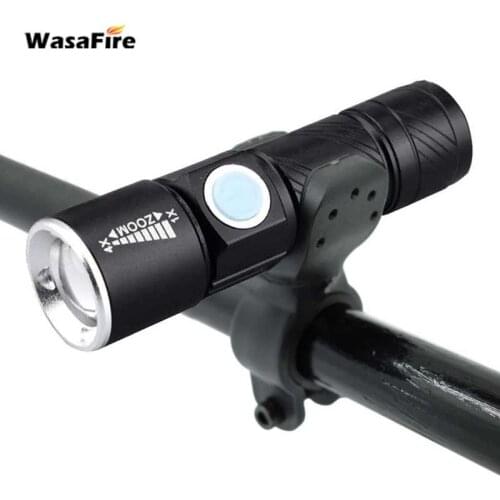 WasaFire 2000lm Zoomable Bicycle Light USB Rechargeable Bike Lights Waterproof XPE Q5 LED Torch 3 Modes Cycling Flashlight