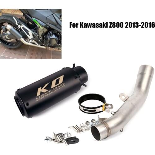 Exhaust System For Kawasaki Z800 2013-2016 Escape Middle Link Pipe Modified Connect Exhaust Muffler End Tip Motorcycle Slip On