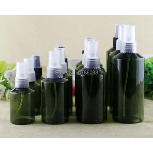 10pcs 50ml 100ml 150ml 200ml Green Colour Travel Plastic Perfume Atomizer Portable Empty Spray Refillable Bottle