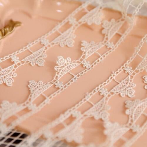 3 Yards Exquisite Ivory Venice Lace Trim Rose Embroidery Necklace Supplies 0.78 Inches Wide