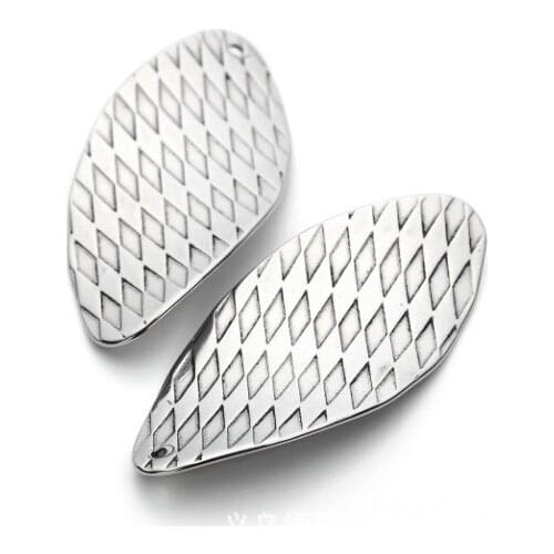 30pcs/lot 8mm*12mm fish pendant Metal stainless steel Flat Beads Buddha Beads For DIY bracelet Jewelry Making ft4e