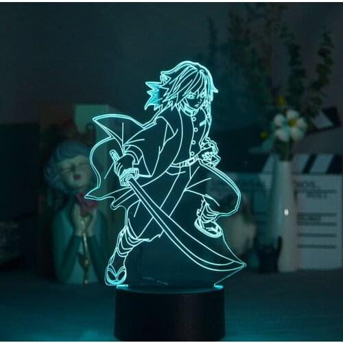 3D Kids Night Light Bluetooth Nightlight LED Demon Slayer Desk Lamp Room Decor Smart Phone Control Remote Anime Fans Gfit