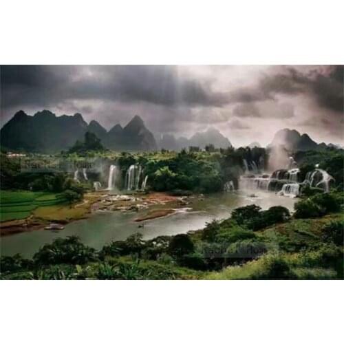 Diamond Embroidery Diy Diamond Painting Cross Stitch Kits Diamond Mosaic Waterfall Full Square Diamond Embroider CS267