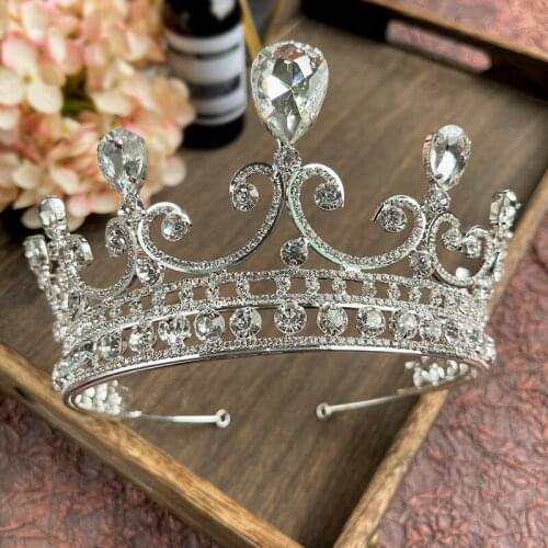 Large Rhinestone Bridal Tiaras Vintage Baroque Crowns Bridesmaid Diadem Wedding Headwear Accessories HQ0188