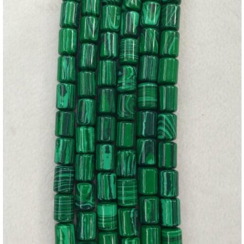 2016 Fashion good quality malachite stone Cylinder tube charms Beads 10x14mm for jewelry Making Wholesale 50pcs/lot free