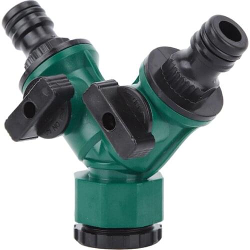 Household Y Shunt Adapter Connector Garden Hose Faucet Switch On / Off Valve Pipe Fittings