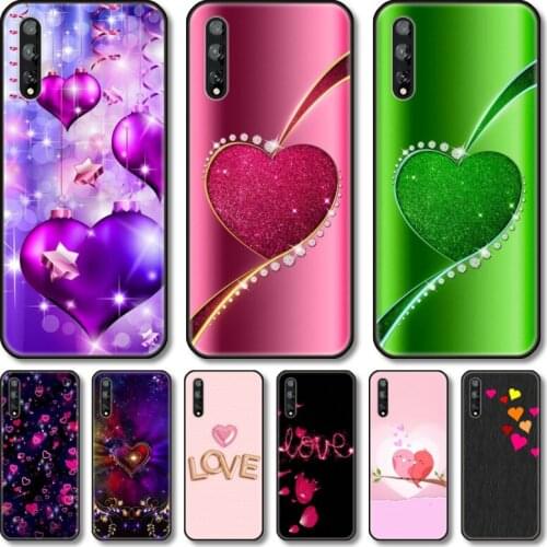 Colorful love Phone Case For Huawei Y 5 6 7 8 9 A P S Pro 2020 2019 Black Shell Cover