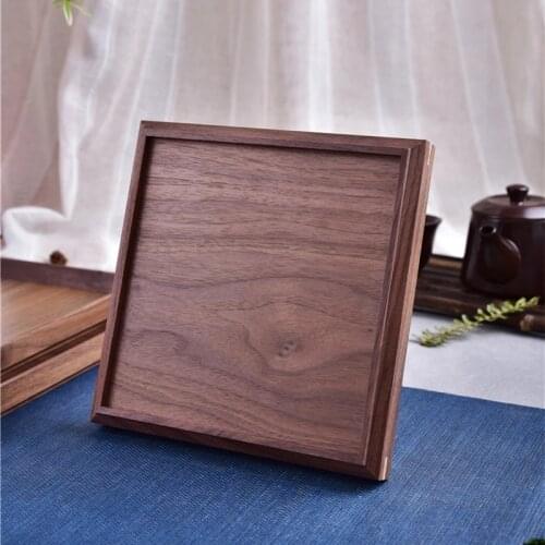 Walnut Wood Plate Dish Fruit Dishes Saucer Coffee Tea Dessert Dinner Bread Wooden Plate Storage Tray