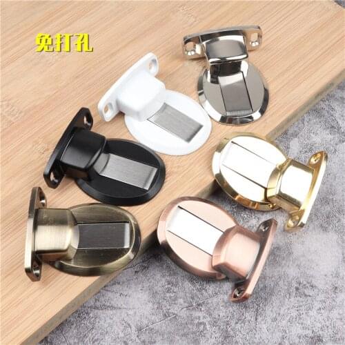 Door stopper punch-free invisible suction bedroom door stopper device door touch strong magnetic anti-collision door