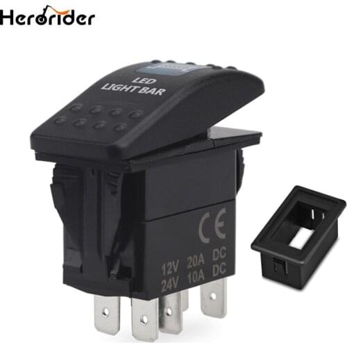Herorider 5pin Car Boat Truck Lighted Toggle Switch Panel 12v ON-OFF Waterproof 12V 24V Car Boat Rocker Car Switch