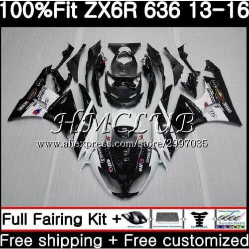 Injection For KAWASAKI White black NINJA ZX-636 ZX-6R 2013 2014 2015 2016 52HC.14 ZX 636 600CC ZX 6R ZX6R 13 14 15 16 Fairings