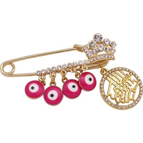Islam in the name of Allah the merciful in arabic turkey evil eye baby pin brooch baby pin brooch