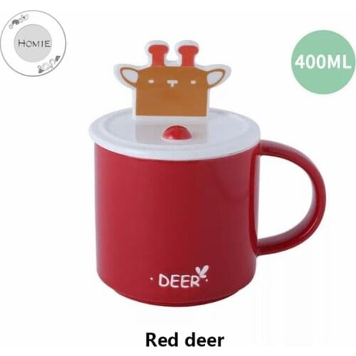 HOMIE coffee mugs ceramic tea animal whale cups and mugs with support lid cute expression cartoon creative drinkware Bracket