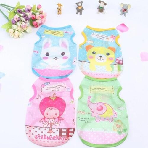 Summer Dog Clothes for Small Dogs Cool Mesh Puppy Pet Cats T shirt Cute Cartoon Dog Shirt Chihuahua Yorkshire Pug Vest Clothing