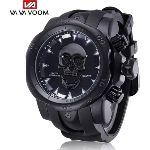 Ghost Head Skull Mens Watch Sport Trend Watch Silicone Band Big Watch