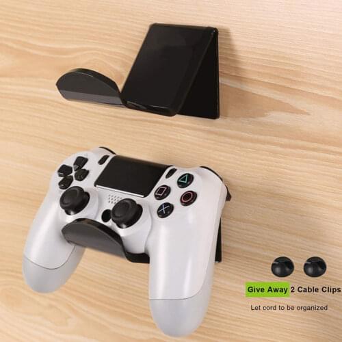 2pcs Game Controller Wall Mount Holder Stand Bracket Hanger Acrylic Headphone Storage for PS5/PS4/Switch Pro Gamepad Joypad Rack
