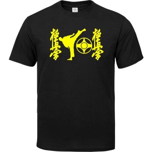 2019 New Solid color Kyokushinkai T Shirt Mens Black And White cotton T-shirts Summer Skateboard Tee Boy Skate Tshirt Tops