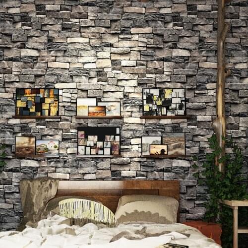 Wallpapers Youman 3D Vintage Brick Wallpaper PVC/Vinyl Thickening Retro Roll For Bedroom Restaurant Cafe Store Bar Background