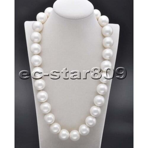 P6172 24" 20mm white Round SOUTH SEA SHELL PEARL NECKLACE
