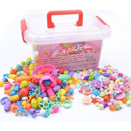 Pop Beads Children jewelry Amblyopia Candy Colors DIY Wear Bead Bracelet Kids Toys Personalized Jigsaw Puzzle Fashion tools