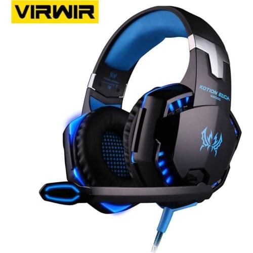 Professional G2000 3.5mm Wired Gaming Headset LED Game Earphone Bass Stereo Headphones With Mic For PS4 PC Laptop Gamer Headsets