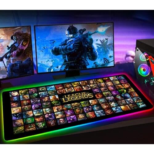 RGB 90X30 League of Legends Large Mouse Pad Gaming Mause Pad XL Mousepad Keyboard Pad 25x35 Rubber No-slip with Backlit Mausepad