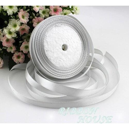 Silver Grey 22m Long 10mm wide 25 Yards Silk Satin Ribbon Wedding decorative ribbons gift wrap Christmas DIY handmade materials