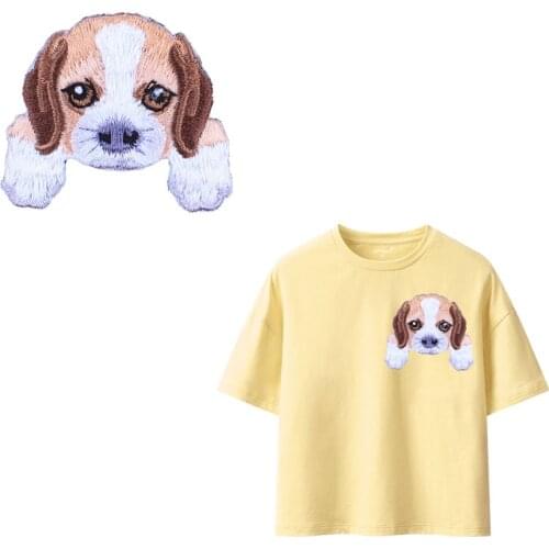 Cute Animal dog lion Patch Iron on Patches for Clothes Heat Transfer Badge Sew on Sticker for Kid Clothing Embroidery Applique G