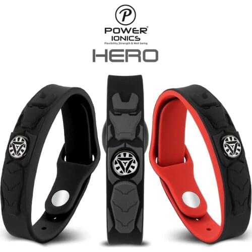 Power Ionics NEW HERO IRONMAN 3000ions/cc 4IN1 Tourmaline Titanium Germanium F.I.R Sports Bracelet Wristband