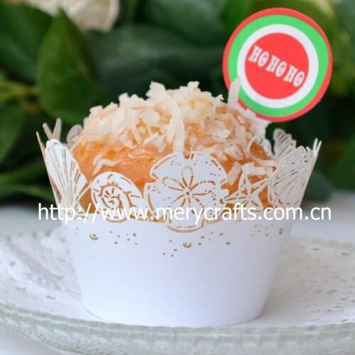 Fresh " sea shell " laser cut cupcake wrapper for birthday party decorations kids