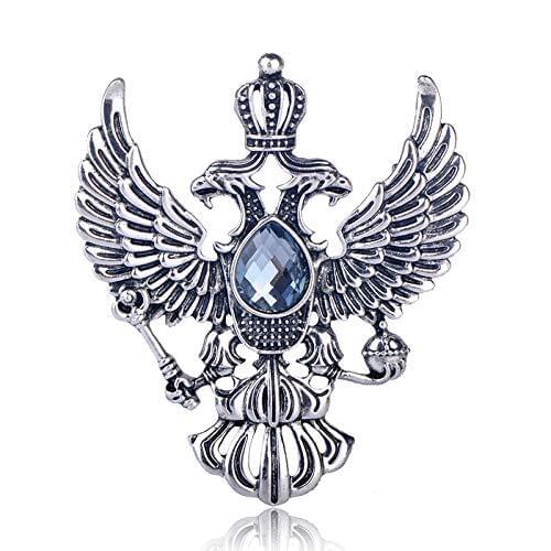 Vintage National Emblem Shape Brooches mens Antique Rhinestone metal brooch pin