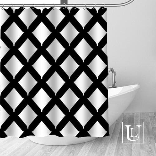 Waterproof Bathroom Curtains Modern Black and white lines Shower Curtain polyester Bath screens Customized curtain