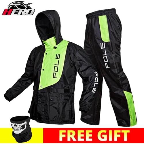 Waterproof Motorcycle Suit Raincoat+Rain Pants Poncho Motorcycle Rain Jacket Motorbike Scooter Riding Rain Suit Full Raincoat