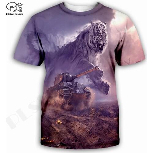 PLstar Cosmos 3D Printed Hippie Funny World Of Tanks Tiger Tank Summer Unique Man/Woman Harajuku Streetwear T-Shirt Short Sleeve