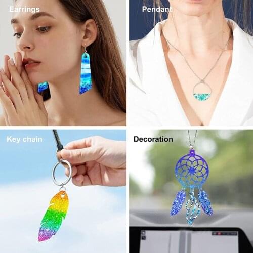1 Set Earrings Epoxy Resin Mol Keychain Silicone Mould DIY Crafts Jewelry Pendant Casting Tools