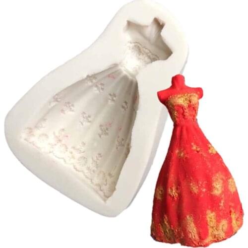 1 Piece Sugarcraft Princess Dress Silicone mold fondant mold cake decorating tools chocolate mold