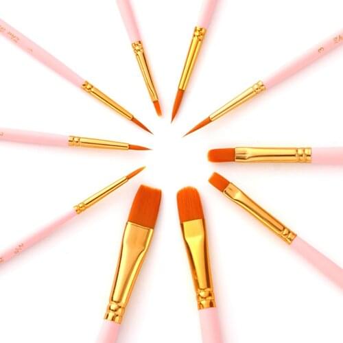 10pcs/set Long Tail Nylonhair Hook Line Pen Painting Brush Children DIY Art Supplies Tool Art Stationery Watercolor Painting Pen