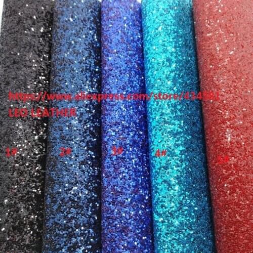 2PCS 21x29cm Chunky Glitter Leather with Color Matching Backing Synthetic Leather Artificial Leather for DIY accessories 6S22