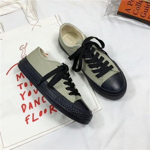 2019 Fashion Women Plus velvet Casual Shoes Autumn Winter High-top Canvas Shoes Women Sneakers Ladies Lace-up Flats R4-54